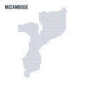 Vector pixel map of Mozambique isolated on white background