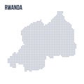 Vector pixel map of Rwanda isolated on white background
