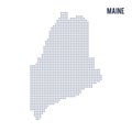 Vector pixel map State of Maine isolated on white background