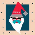 Vector pixel Santa