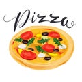 Vector pizza. Italian Pizza. Fast food, Italian