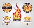 Vector pizza labels. Logos, icons Royalty Free Stock Photo