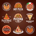 Vector pizza logo collection Royalty Free Stock Photo