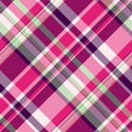 Vector plaid tartan of textile fabric texture with a check background pattern seamless