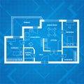 Vector plan blue print. Flat Design Royalty Free Stock Photo