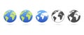 Vector planet Earth icon. Differents style of planets, Flat planet Earth icon