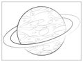 Vector Planet Ring line icon. Vector Flat illustration of Saturn Planet Ring for web design, logo, icon, app, UI
