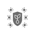 Vector plant protection against pests grey icon.