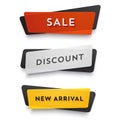 Vector plastic banners for online store.