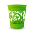 Vector plastic basket set, trash bins on white Royalty Free Stock Photo