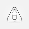 Vector Plastic Bottle Recycling linear vector simple icon Royalty Free Stock Photo