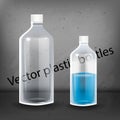 Vector plastic bottles. Plastic bottle with mineral water on alpha transparent background. Photo realistic bottle mockup Royalty Free Stock Photo