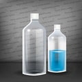 Vector plastic bottles. Plastic bottle with mineral water on alpha transparent background. Photo realistic bottle mockup Royalty Free Stock Photo