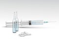 Vector Plastic Medical Syringe on White