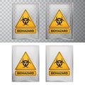 Vector plastic package with poison and biohazard sign, transparent elements Royalty Free Stock Photo