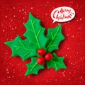 Vector plasticine figure of Christmas Holly