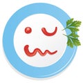 vector plate with ketchup smiley