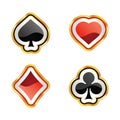 Vector play cards diamonds, clubs, hearts, and spades symbol. Casino playing cards symbol concept background Royalty Free Stock Photo