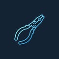 Vector pliers blue concept outline icon or logo