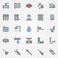 Vector plumbing colorful icons