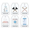 Vector plumbing labels. Elements for design and web.