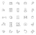 Vector plumbing outline icons set