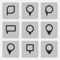 Vector pointer black icons set various forms