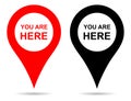 Vector pointer map pin navigation. you are here sign Royalty Free Stock Photo