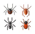 Vector poisonous spiders.