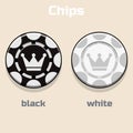 Vector Poker black and White Chips