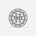 Vector Poker Chip outline concept round icon