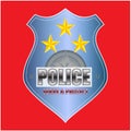 Vector Police Badge isolated Royalty Free Stock Photo
