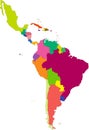 Vector political map of Latin America Royalty Free Stock Photo