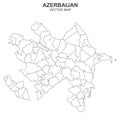 Political map of Azerbaijan on white background