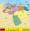 Vector political map of Venezuela