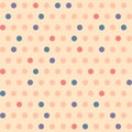 Vector polka dot seamless pattern in retro style.