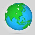 Vector poly earth globe illustration. Royalty Free Stock Photo