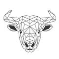 Vector. Polygon abstract head of a bull. Geometric linear animal