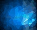 Vector Polygon Abstract modern Polygonal Geometric Triangle Background. Dark Blue Geometric Triangle Background. Royalty Free Stock Photo