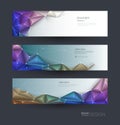 Vector polygon banner set. Polygonal or low poly pattern background Royalty Free Stock Photo