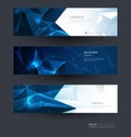 Vector polygon banner set. Polygonal or low poly pattern background Royalty Free Stock Photo