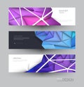 Vector polygon banner set. Polygonal or low poly pattern background Royalty Free Stock Photo