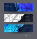 Vector polygon banner set. Polygonal or low poly pattern background Royalty Free Stock Photo