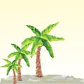 Vector polygon palms on landscape