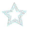Vector polygonal abstract image of star consisting of dots, points and lines isolated on white background Royalty Free Stock Photo