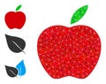 Vector Polygonal Apple Icon with Similar Icons