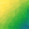 Vector polygonal background triangular design in diagonal colors - green, yellow, blue Royalty Free Stock Photo