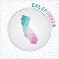 Vector polygonal California map. Royalty Free Stock Photo