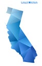 Vector polygonal California map.