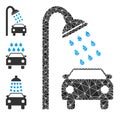 Vector Polygonal Car Shower Icon and Similar Icons Royalty Free Stock Photo